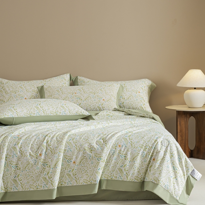 91家纺网 家纺一手货源 找家纺 柒月家居 2026新款凉感冰丝夏被空调被夏凉被 丛草集