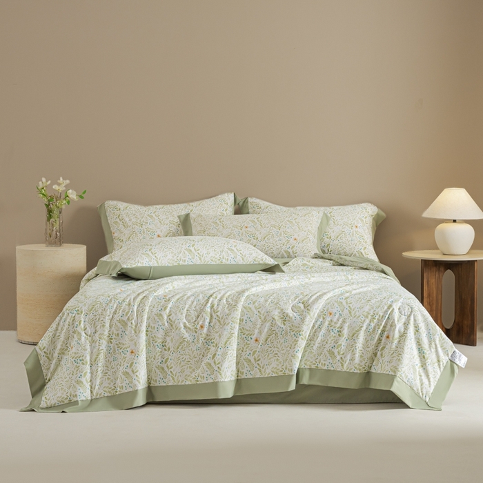 91家纺网 家纺一手货源 找家纺 柒月家居 2026新款凉感冰丝夏被空调被夏凉被 丛草集