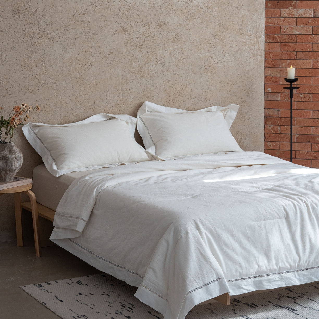 91家纺网 家纺一手货源 找家纺 （总）璞素家居 2026新款棉麻大豆镂空宽边夏被夏凉被空调被-陌白