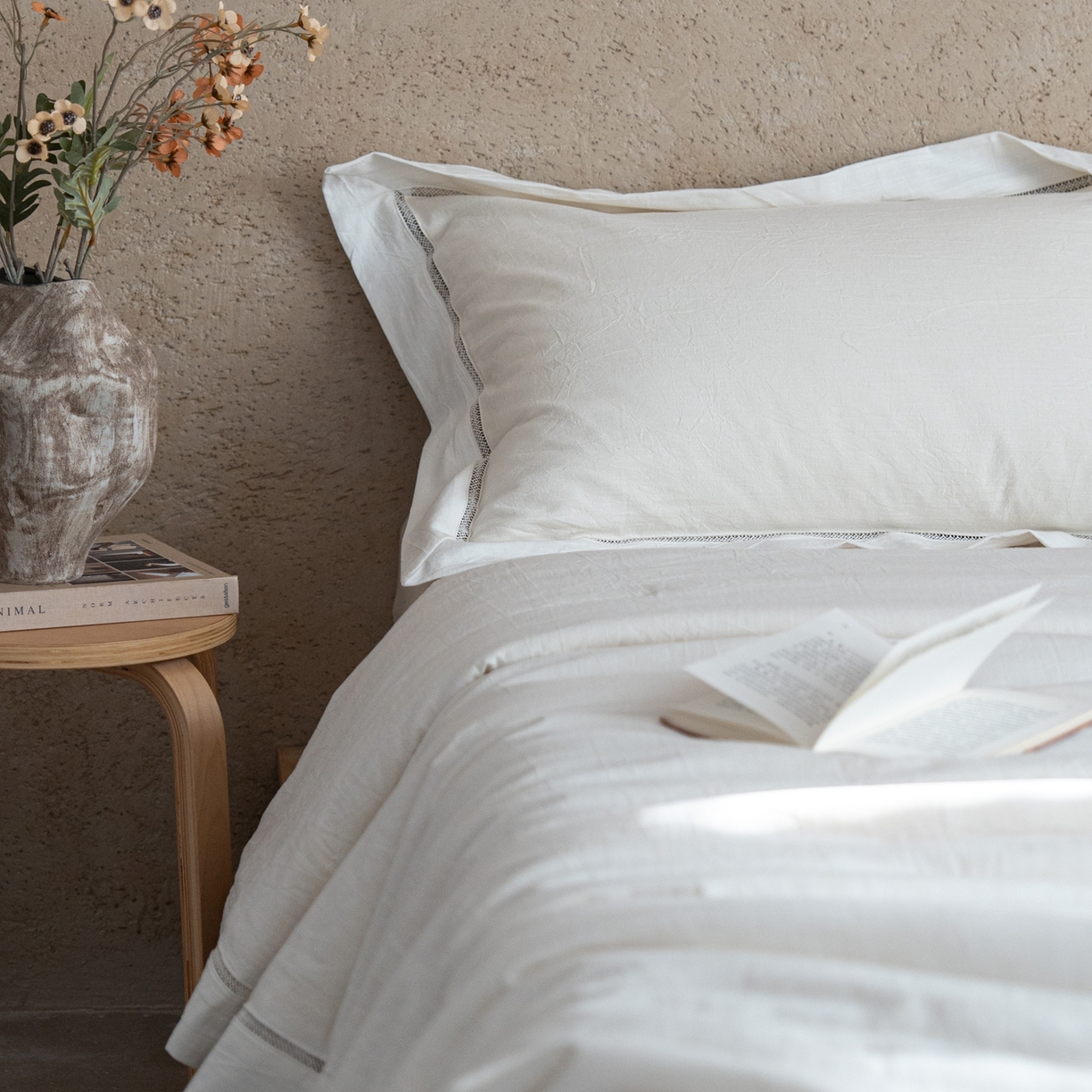 91家纺网 家纺一手货源 找家纺 （总）璞素家居 2026新款棉麻大豆镂空宽边夏被夏凉被空调被-陌白