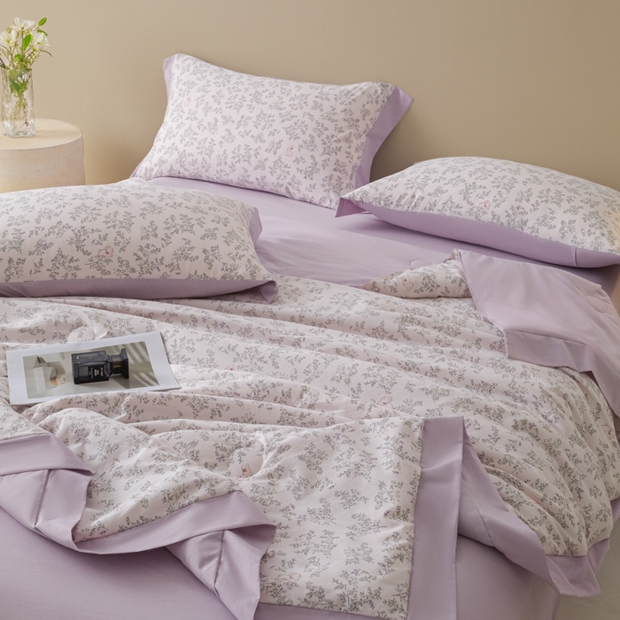 91家纺网 家纺一手货源 找家纺 柒月家居 2026新款凉感冰丝夏被空调被夏凉被 花语兔