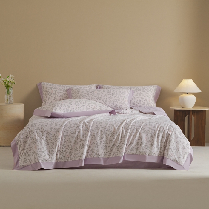 91家纺网 家纺一手货源 找家纺 柒月家居 2026新款凉感冰丝夏被空调被夏凉被 花语兔