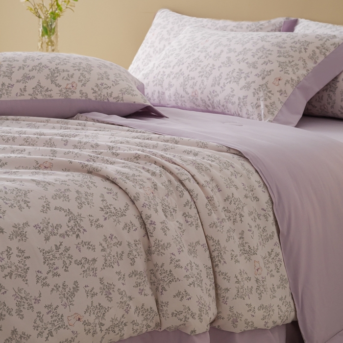 91家纺网 家纺一手货源 找家纺 柒月家居 2026新款凉感冰丝夏被空调被夏凉被 花语兔