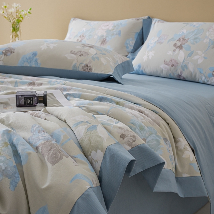 91家纺网 家纺一手货源 找家纺 柒月家居 2026新款凉感冰丝夏被空调被夏凉被 南乔