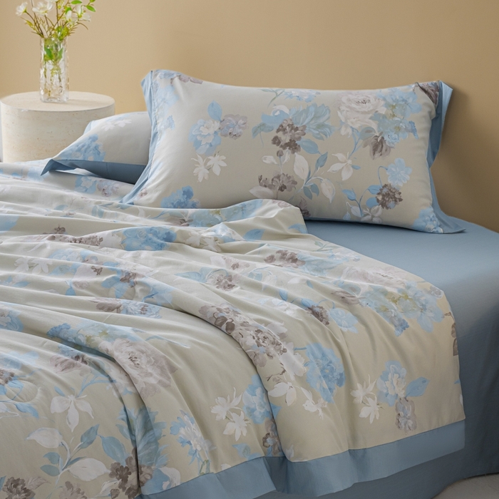 91家纺网 家纺一手货源 找家纺 柒月家居 2026新款凉感冰丝夏被空调被夏凉被 南乔