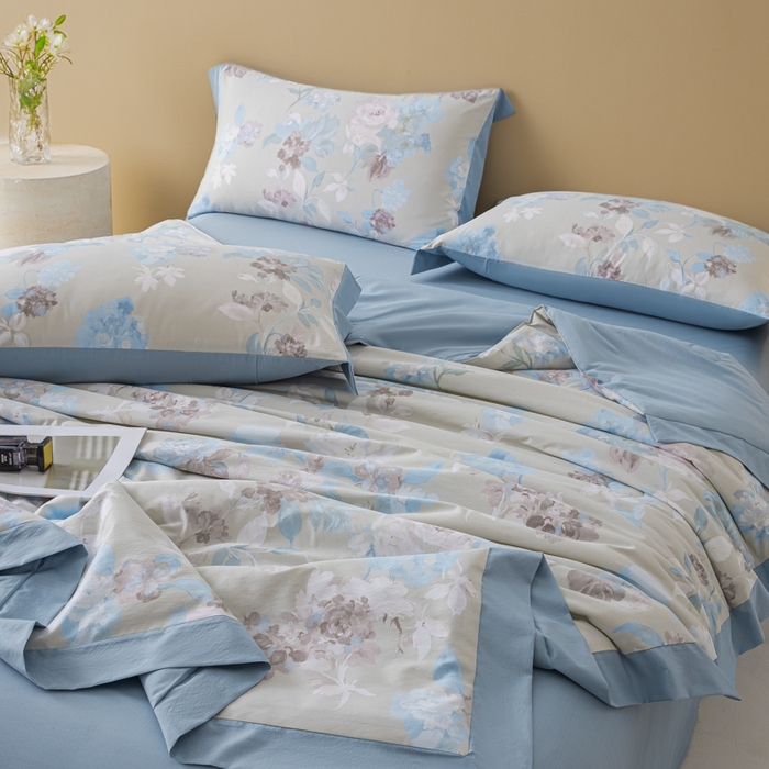 91家纺网 家纺一手货源 找家纺 柒月家居 2026新款凉感冰丝夏被空调被夏凉被 南乔