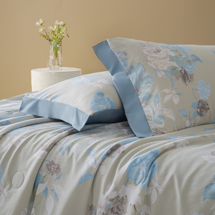 91家纺网 家纺一手货源 找家纺 柒月家居 2026新款凉感冰丝夏被空调被夏凉被 南乔