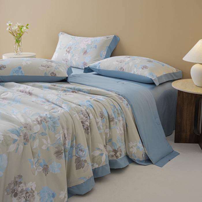 91家纺网 家纺一手货源 找家纺 柒月家居 2026新款凉感冰丝夏被空调被夏凉被 南乔