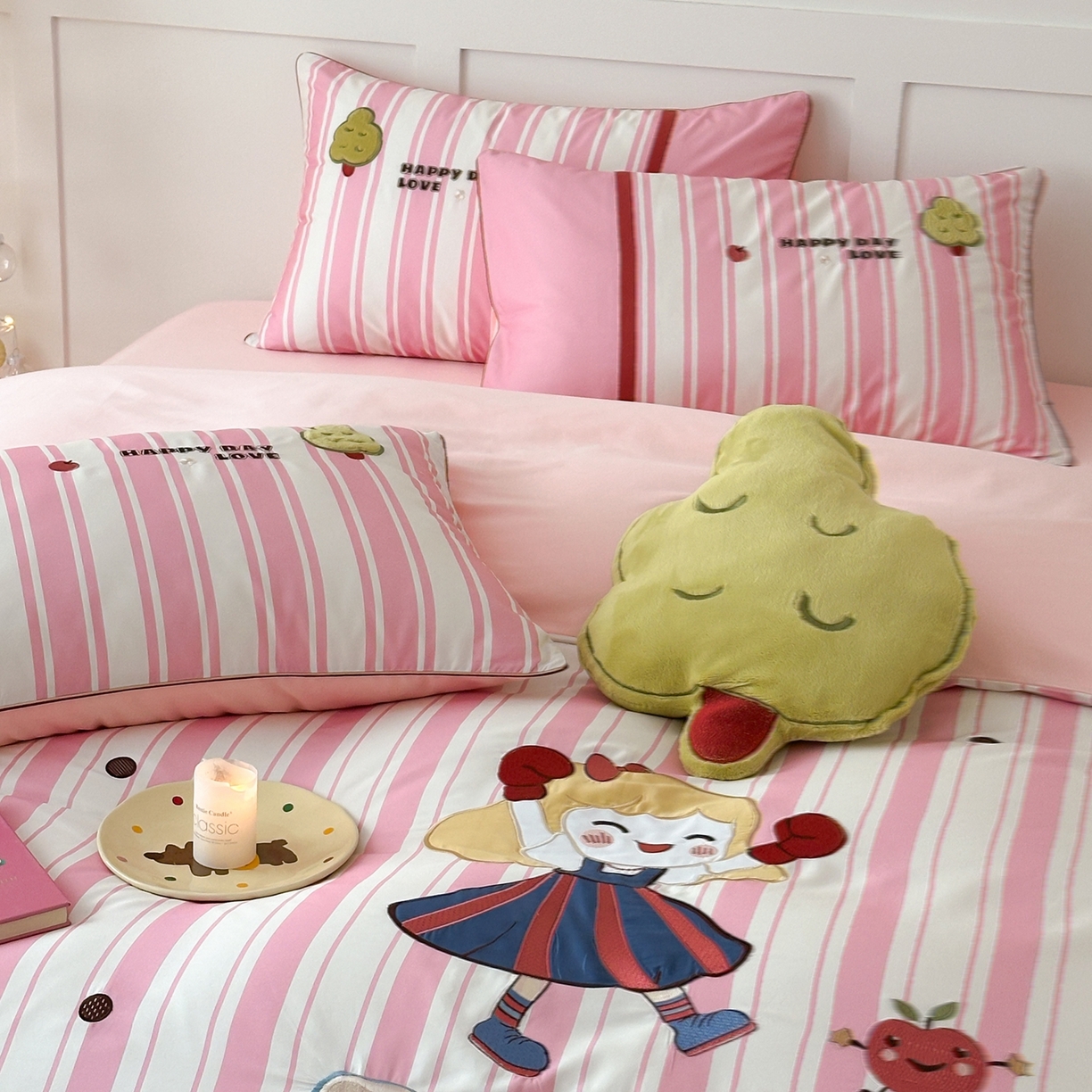 91家纺网 家纺一手货源 找家纺 西西家居 2026新款100S长绒棉全棉纯棉四件套-小可爱 小可爱-粉