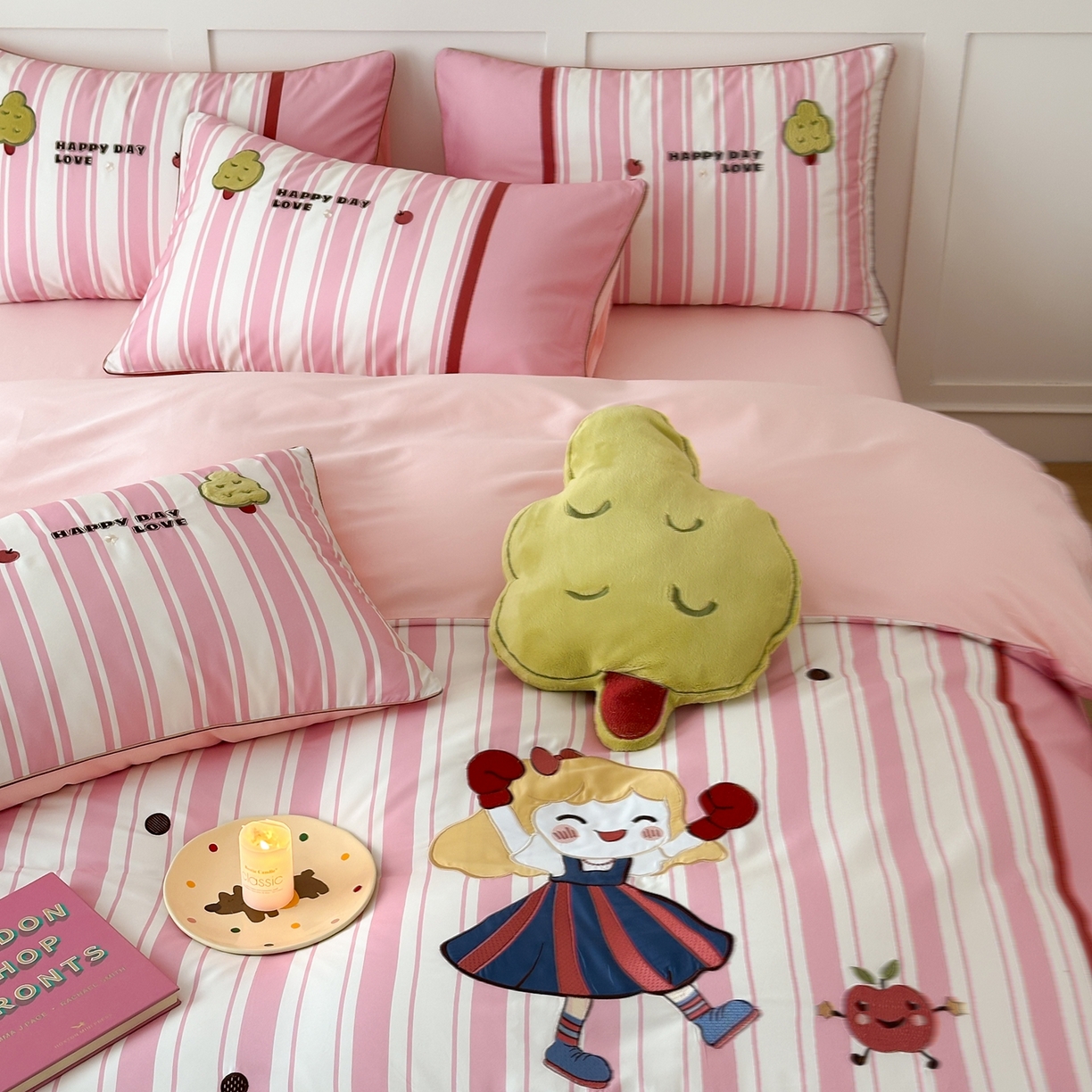 91家纺网 家纺一手货源 找家纺 西西家居 2026新款100S长绒棉全棉纯棉四件套-小可爱 小可爱-粉