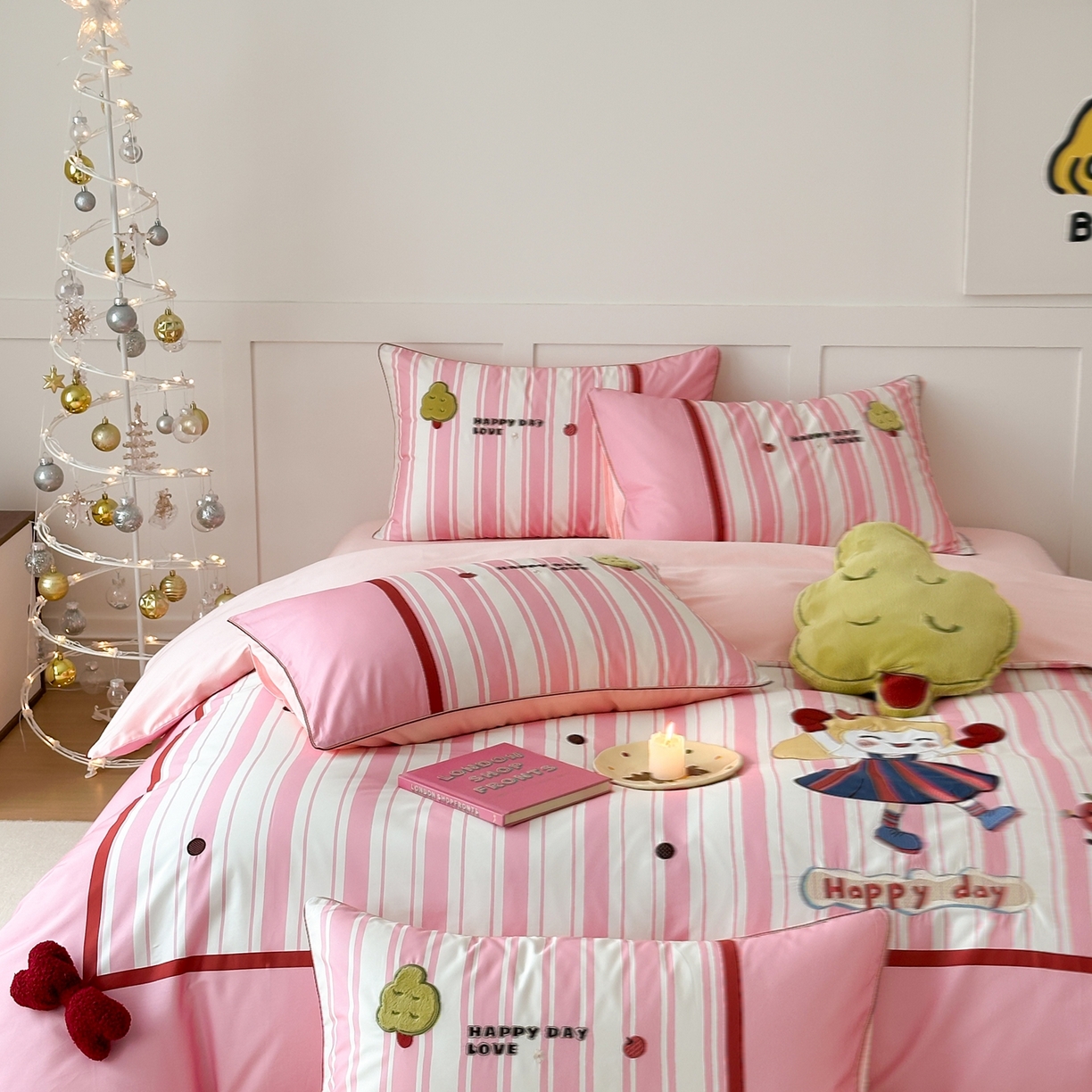 91家纺网 家纺一手货源 找家纺 西西家居 2026新款100S长绒棉全棉纯棉四件套-小可爱 小可爱-粉