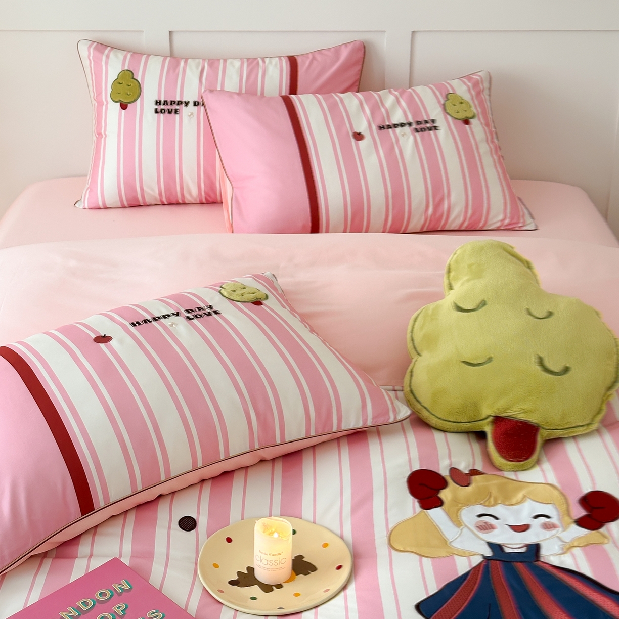 91家纺网 家纺一手货源 找家纺 西西家居 2026新款100S长绒棉全棉纯棉四件套-小可爱 小可爱-粉