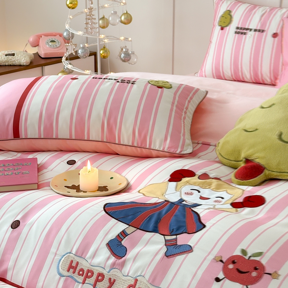 91家纺网 家纺一手货源 找家纺 西西家居 2026新款100S长绒棉全棉纯棉四件套-小可爱 小可爱-粉