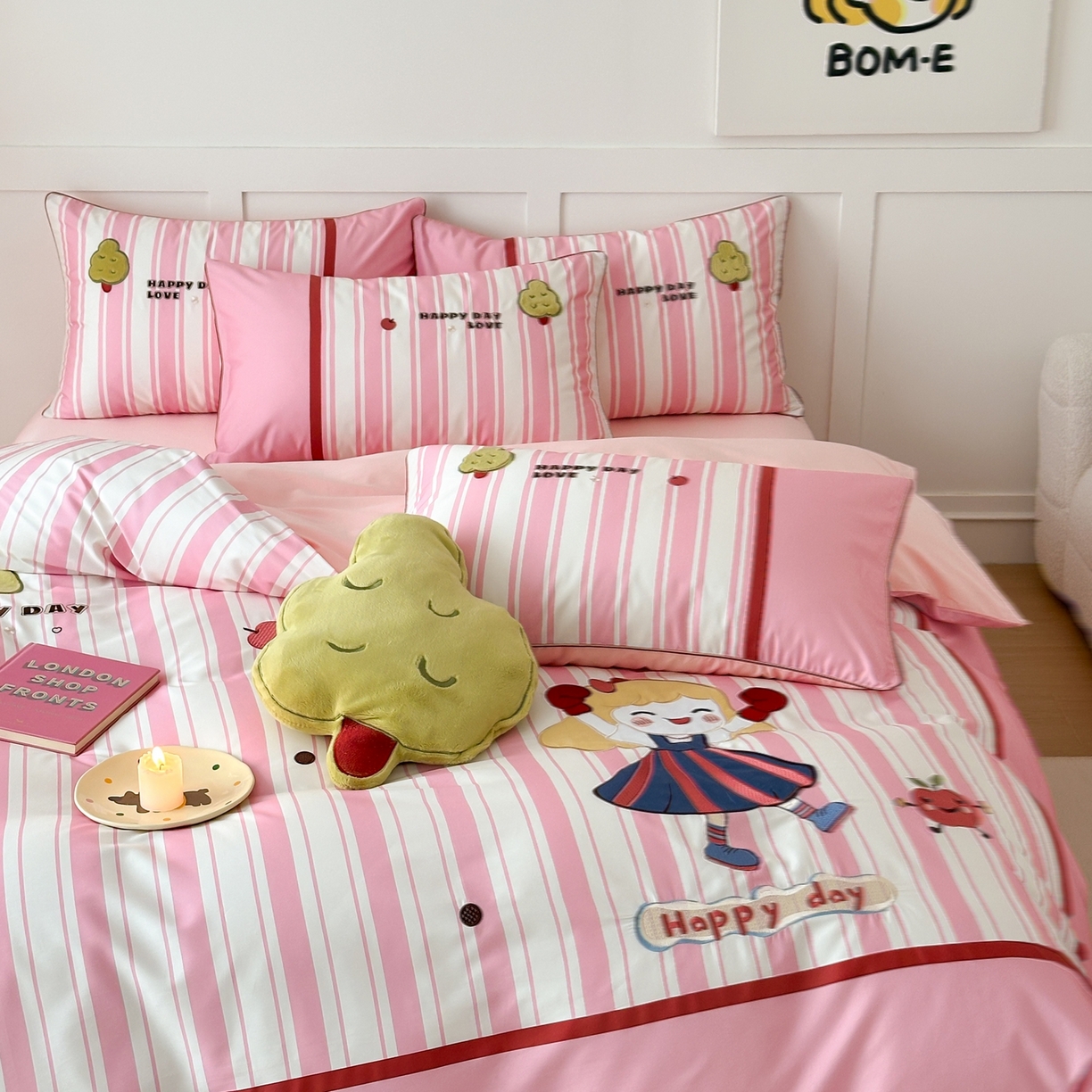 91家纺网 家纺一手货源 找家纺 西西家居 2026新款100S长绒棉全棉纯棉四件套-小可爱 小可爱-粉