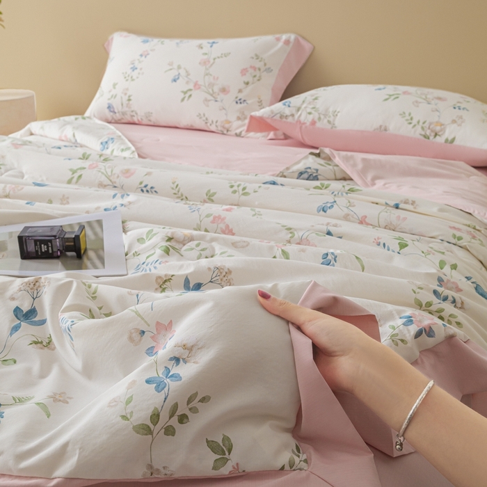 91家纺网 家纺一手货源 找家纺 柒月家居 2026新款凉感冰丝夏被空调被夏凉被 未央