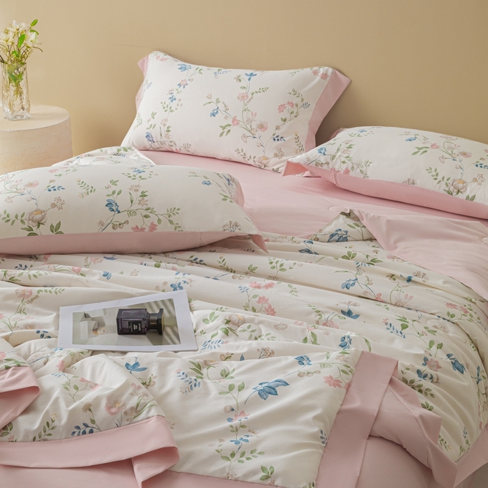 91家纺网 家纺一手货源 找家纺 柒月家居 2026新款凉感冰丝夏被空调被夏凉被 未央