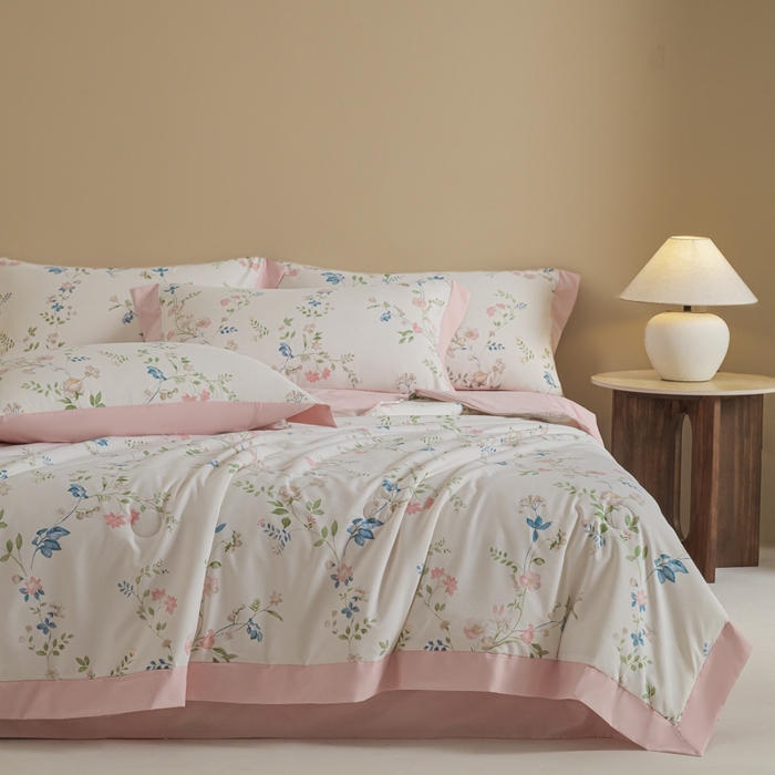 91家纺网 家纺一手货源 找家纺 柒月家居 2026新款凉感冰丝夏被空调被夏凉被 未央