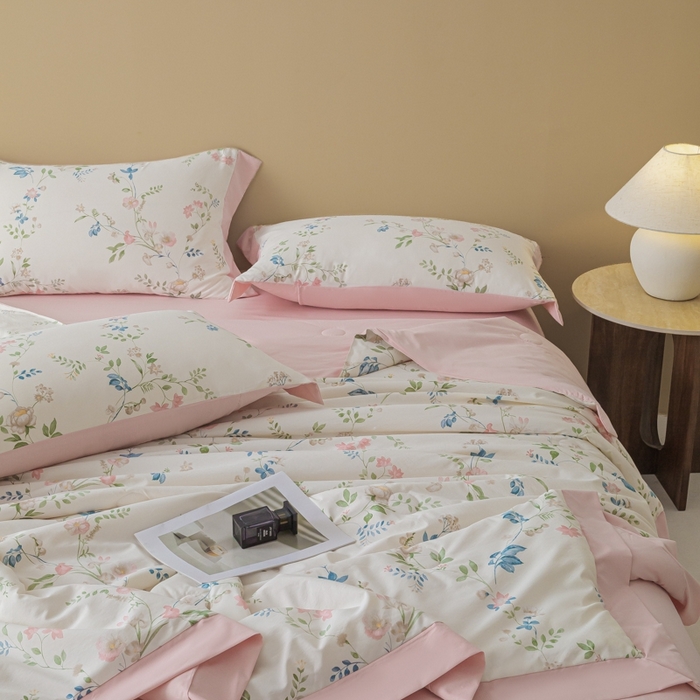 91家纺网 家纺一手货源 找家纺 柒月家居 2026新款凉感冰丝夏被空调被夏凉被 未央