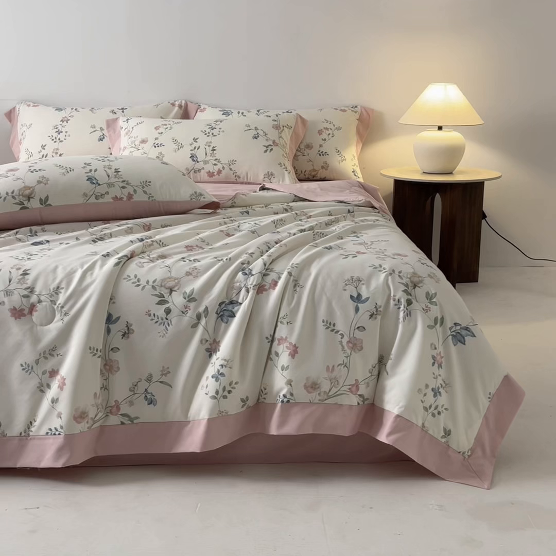 91家纺网 家纺一手货源 找家纺 柒月家居 2026新款凉感冰丝夏被空调被夏凉被 未央