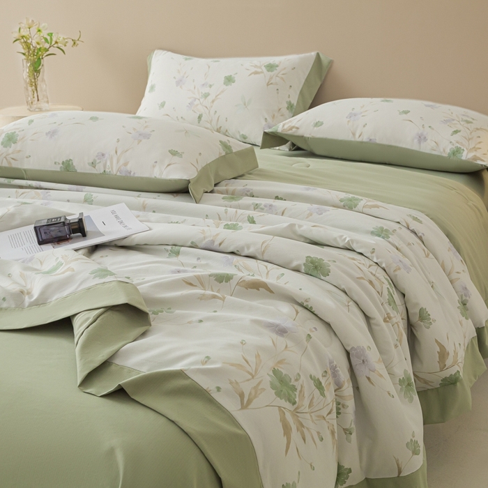 91家纺网 家纺一手货源 找家纺 柒月家居 2026新款凉感冰丝夏被空调被夏凉被 温岚