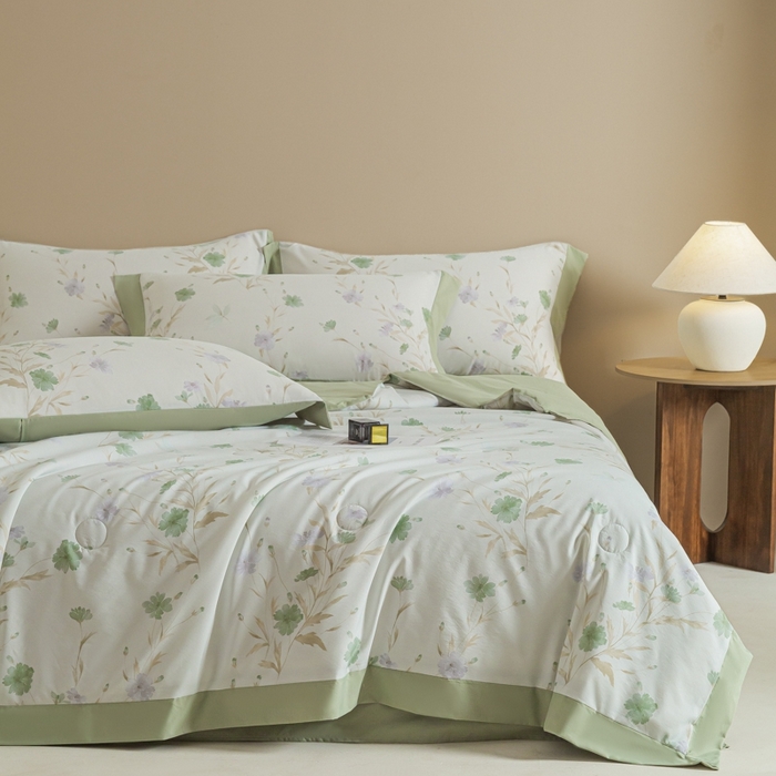 91家纺网 家纺一手货源 找家纺 柒月家居 2026新款凉感冰丝夏被空调被夏凉被 温岚