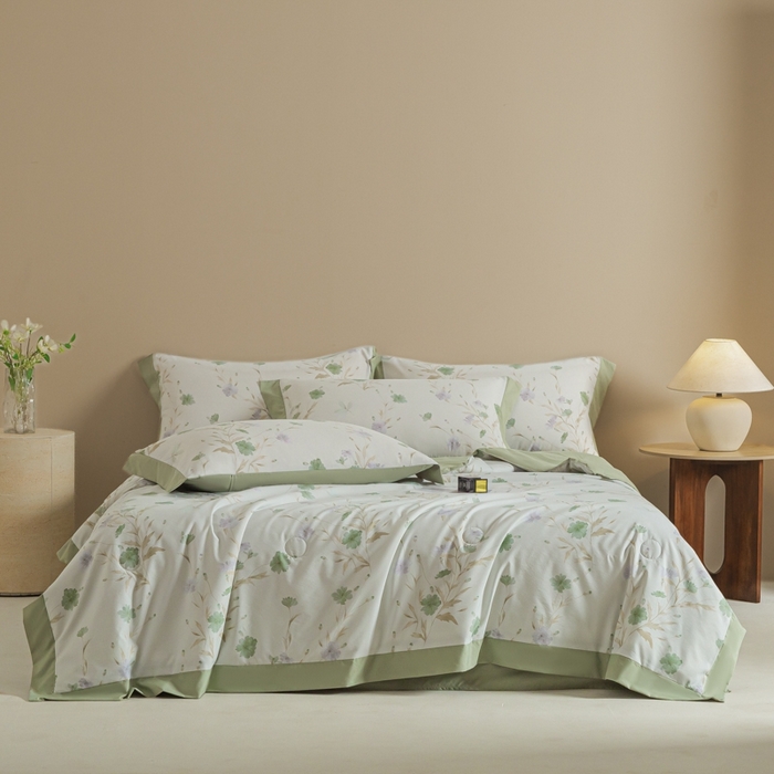 91家纺网 家纺一手货源 找家纺 柒月家居 2026新款凉感冰丝夏被空调被夏凉被 温岚