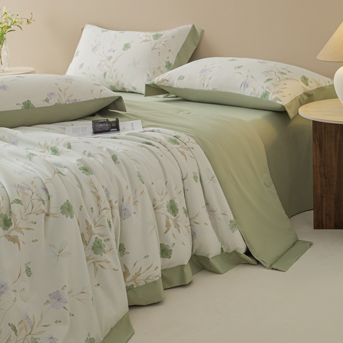 91家纺网 家纺一手货源 找家纺 柒月家居 2026新款凉感冰丝夏被空调被夏凉被 温岚