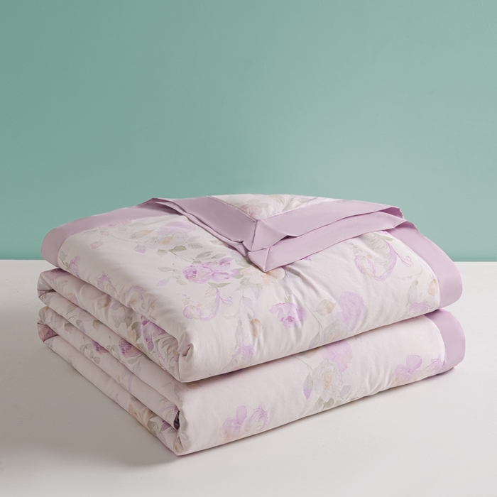 91家纺网 家纺一手货源 找家纺 柒月家居 2026新款凉感冰丝夏被空调被夏凉被 伊莉莎粉