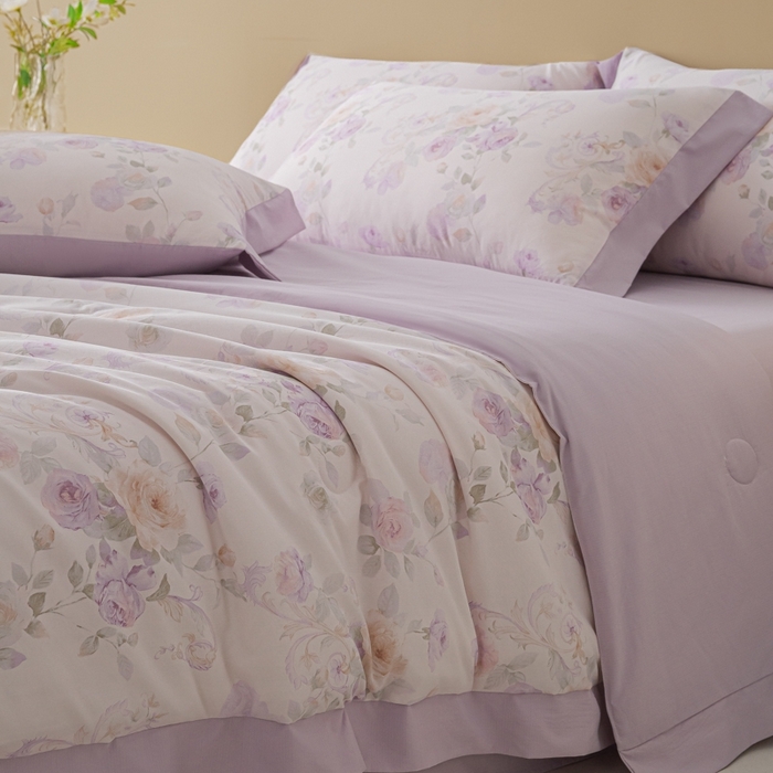 91家纺网 家纺一手货源 找家纺 柒月家居 2026新款凉感冰丝夏被空调被夏凉被 伊莉莎粉