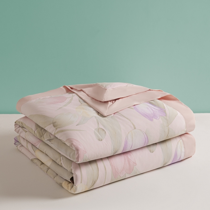 91家纺网 家纺一手货源 找家纺 柒月家居 2026新款凉感冰丝夏被空调被夏凉被 郁金香玉