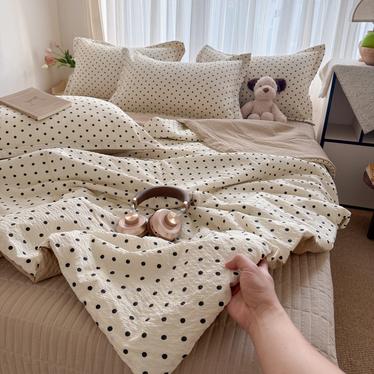 91家纺网 家纺一手货源 找家纺 （总）梵希雅 2026新款云感泡芙棉泡芙纱床盖夏被四件套