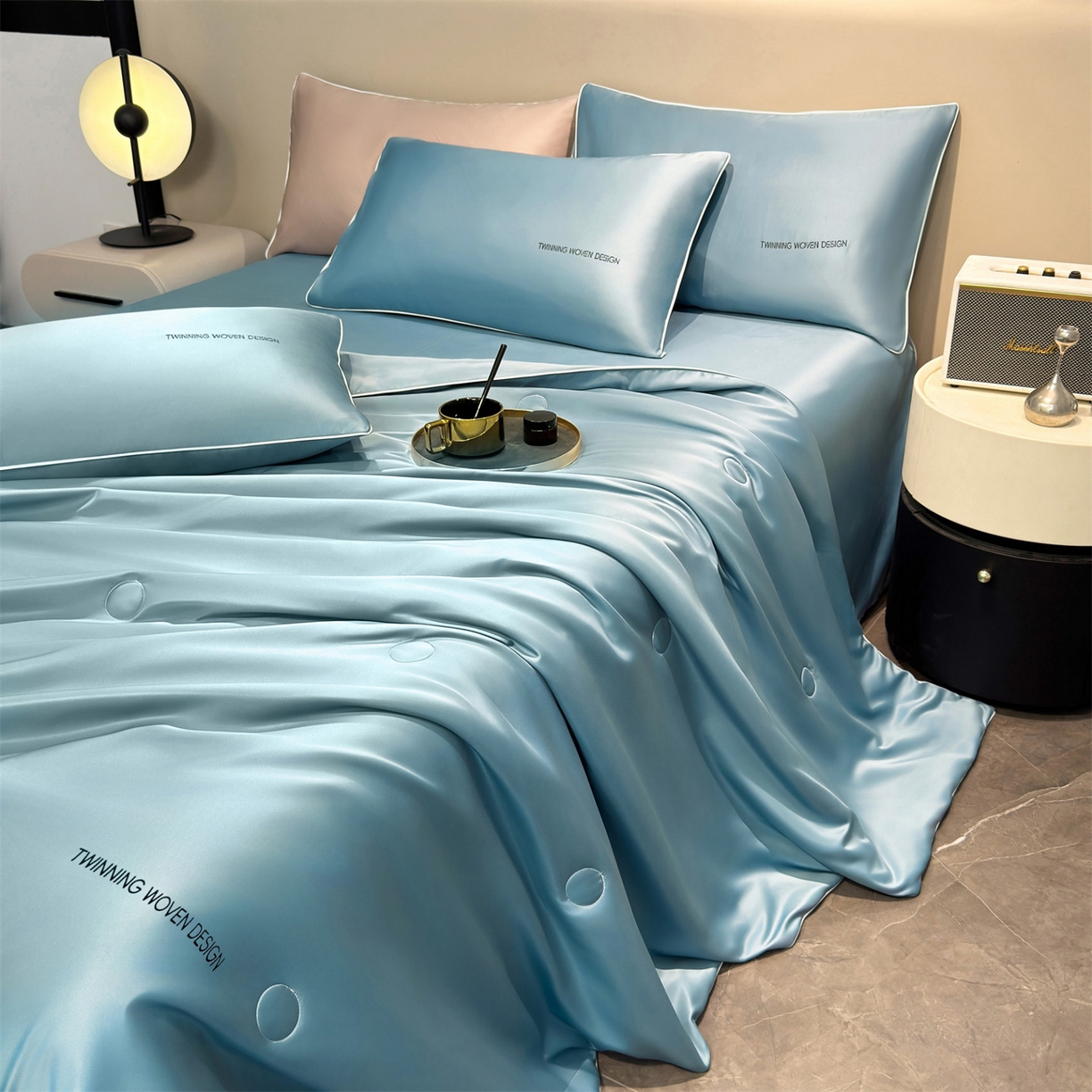 91家纺网 家纺一手货源 找家纺 招财星家纺 2026新款可水洗真丝被夏天空调被单人夏凉被冰丝夏被被子双人薄被（带质检报告买家秀） 丝语-湖蓝