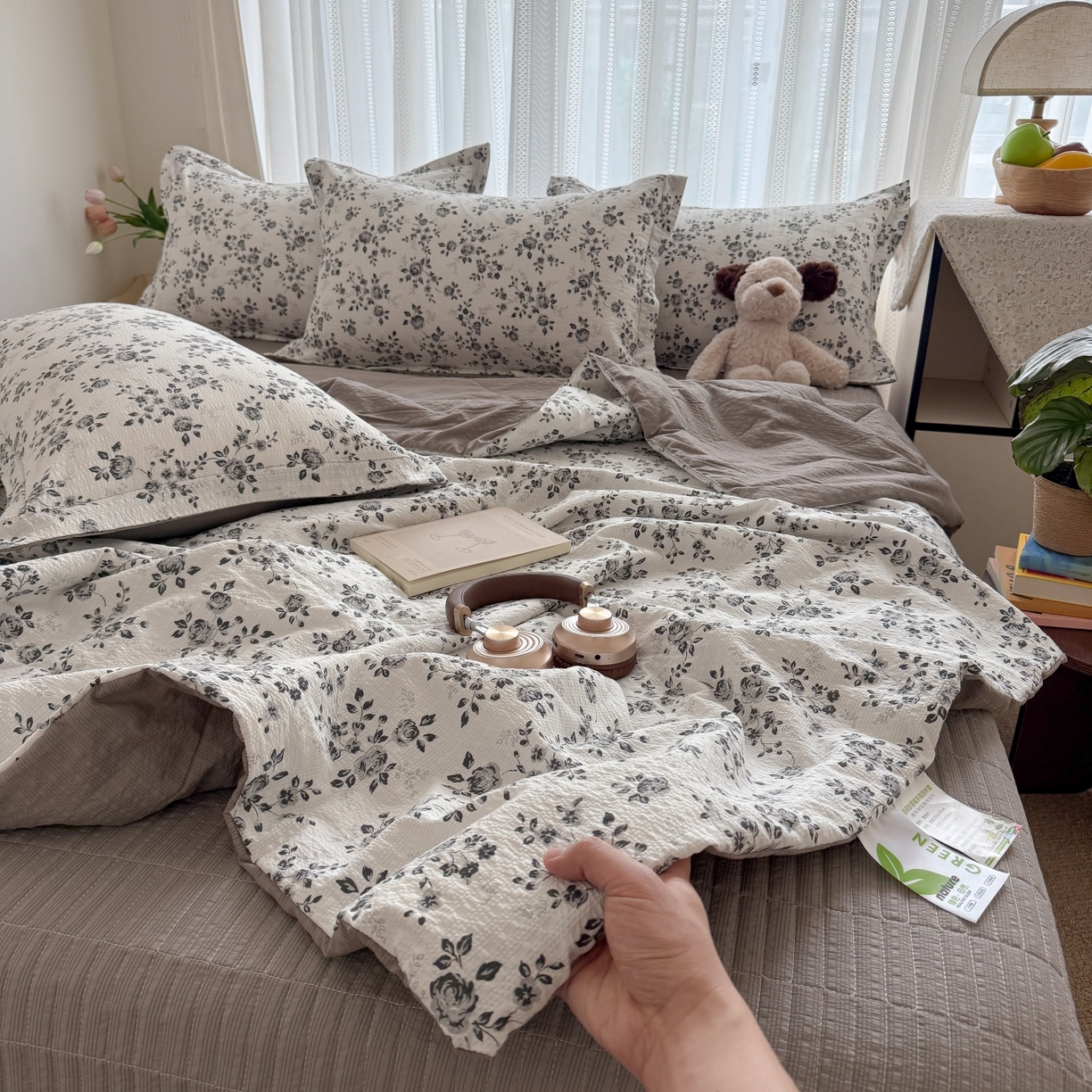 91家纺网 家纺一手货源 找家纺 （总）梵希雅 2026新款云感泡芙棉泡芙纱床盖夏被四件套