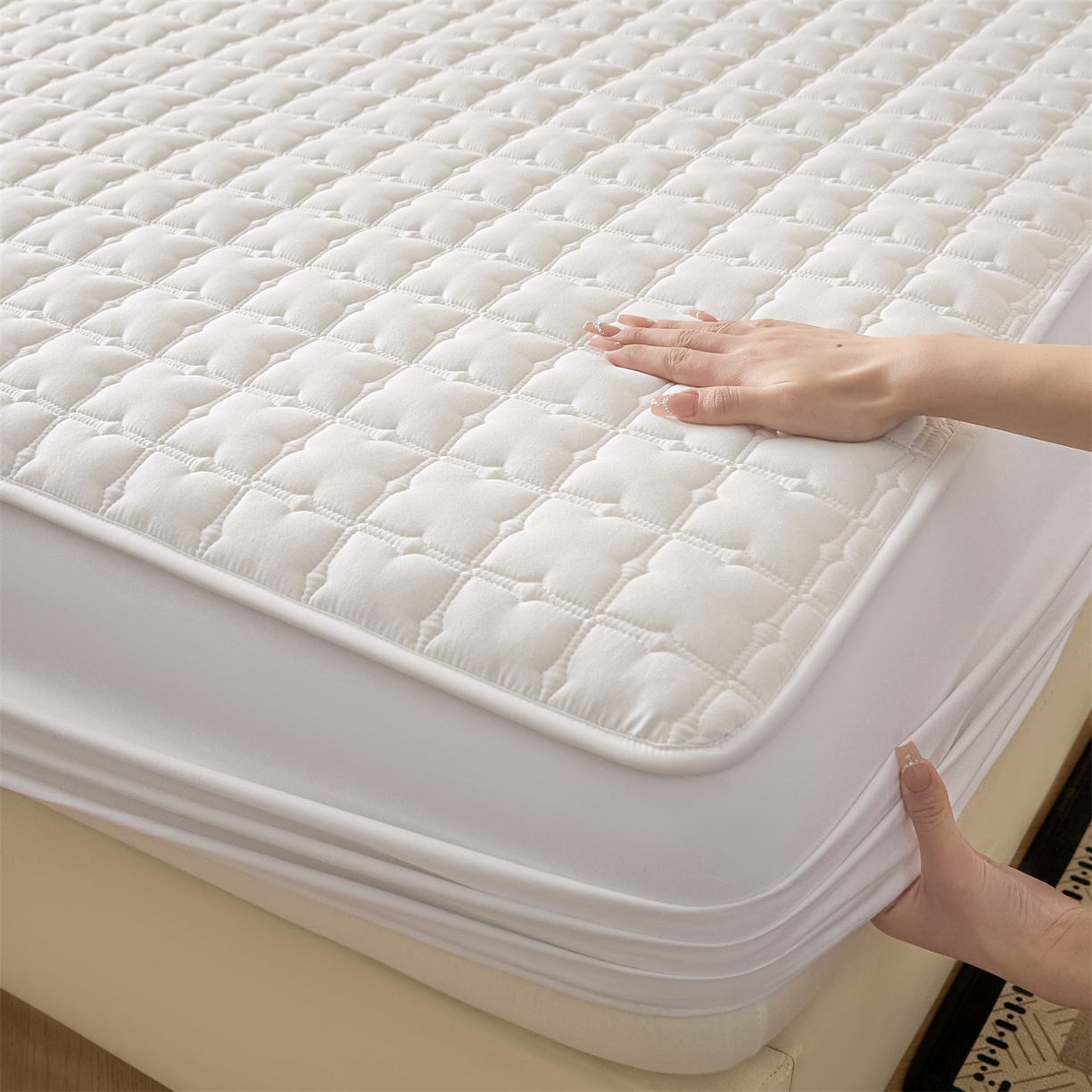 91家纺网 家纺一手货源 找家纺 （总）优眠坊 2026新款夹棉床笠/防水床笠   床笠三件套