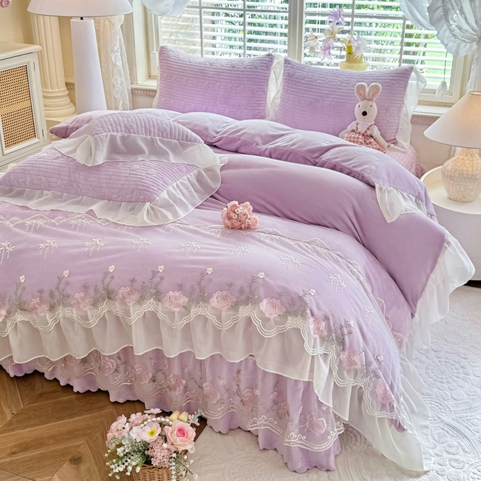 91家纺网 家纺一手货源 找家纺 （总）苏米娜家纺SUMINA 2026新款春夏韩版床盖款多功能夏被床盖四件套 花恋系列