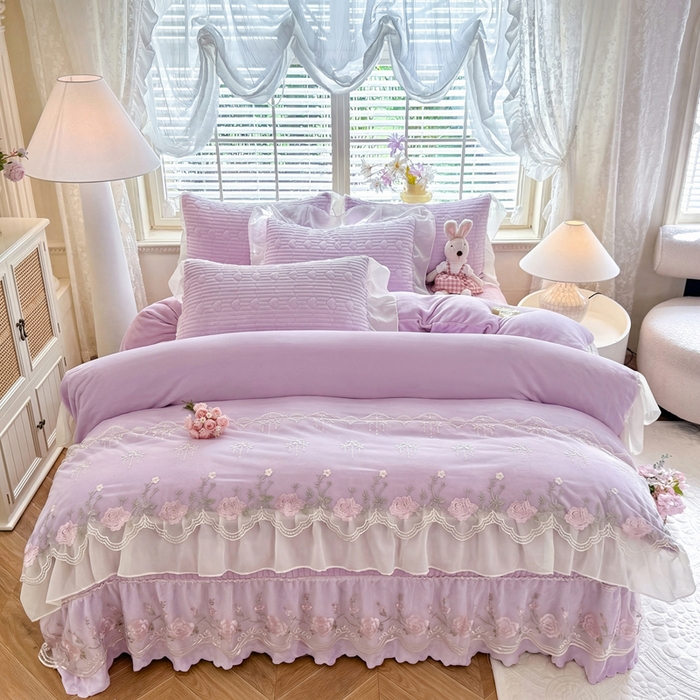 91家纺网 家纺一手货源 找家纺 （总）苏米娜家纺SUMINA 2026新款春夏韩版床盖款多功能夏被床盖四件套 花恋系列