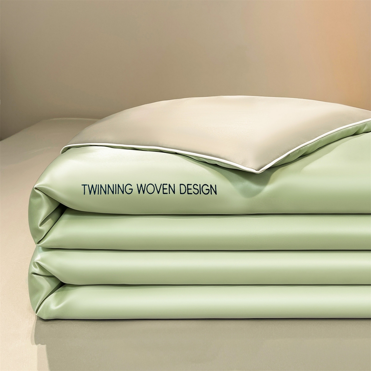 91家纺网 家纺一手货源 找家纺 招财星家纺 2026新款可水洗真丝被夏天空调被单人夏凉被冰丝夏被被子双人薄被（带质检报告买家秀） 丝语-青果绿+银灰