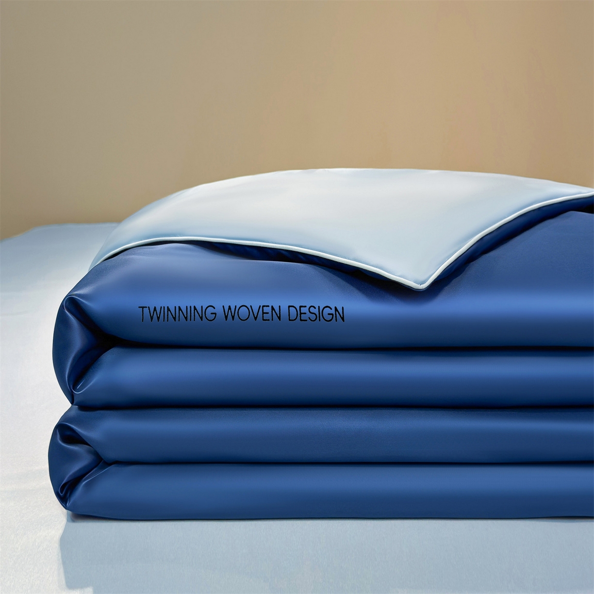 91家纺网 家纺一手货源 找家纺 招财星家纺 2026新款可水洗真丝被夏天空调被单人夏凉被冰丝夏被被子双人薄被（带质检报告买家秀） 丝语-深海蓝+水蓝