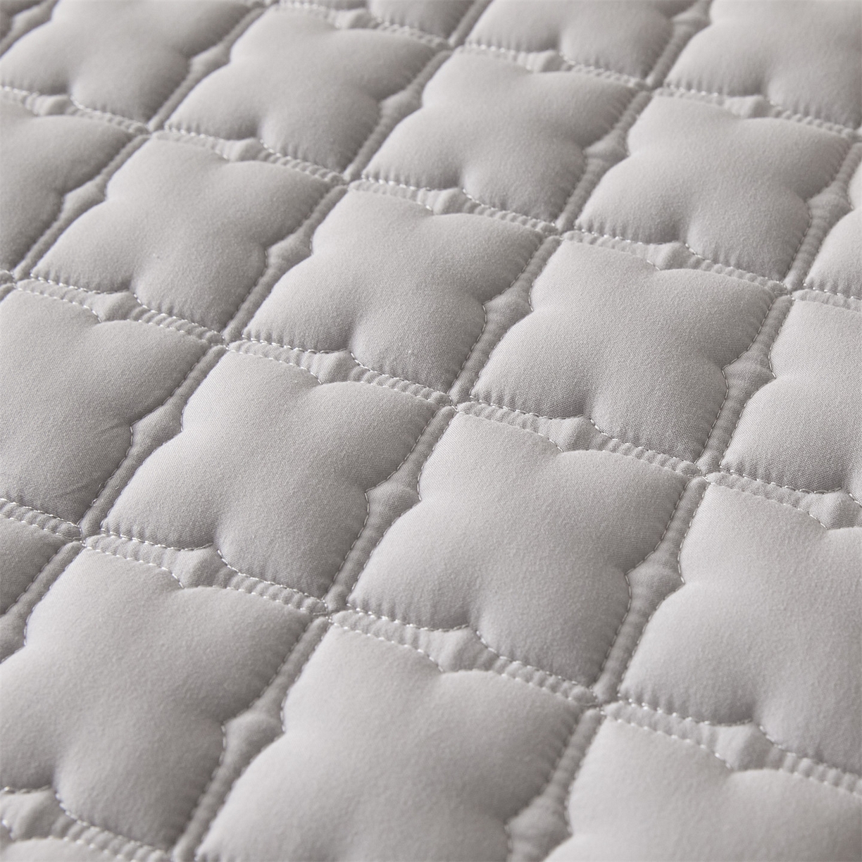 91家纺网 家纺一手货源 找家纺 优眠坊 2026新款夹棉床笠/防水床笠   床笠三件套 格趣-浅灰-防水款