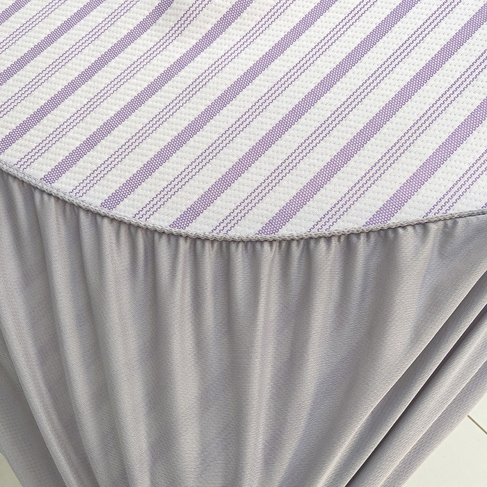 91家纺网 家纺一手货源 找家纺 炫拼家纺 2026新款A类凉豆豆提花条纹卡通刺绣床笠席 条纹-淘气猫