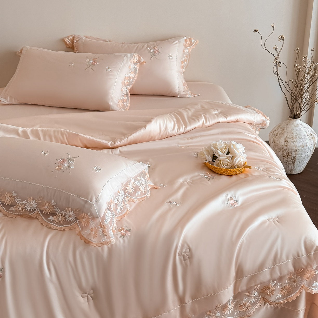 91家纺网 家纺一手货源 找家纺 爱家（原缔乐家纺） 2026新款天丝夏被四件套-轻梦 轻梦-公主粉