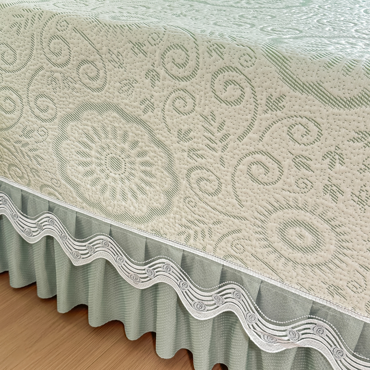 91家纺网 家纺一手货源 找家纺 手艺人家纺 2026可定制炕盖榻榻米床盖大炕床单通用豆豆冰丝凉席榻榻米东北土炕（含买家秀） 冰爽圆梦绿