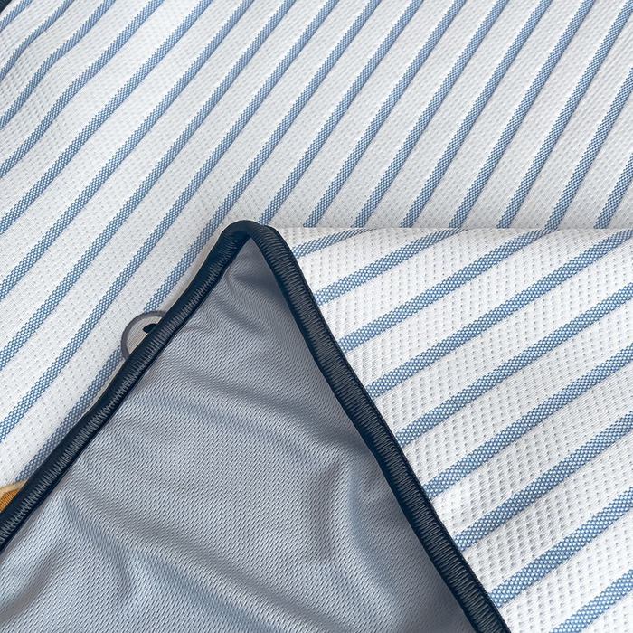 91家纺网 家纺一手货源 找家纺 炫拼家纺 2026新款A类凉豆豆提花条纹卡通刺绣床笠席 条纹-趴趴睡