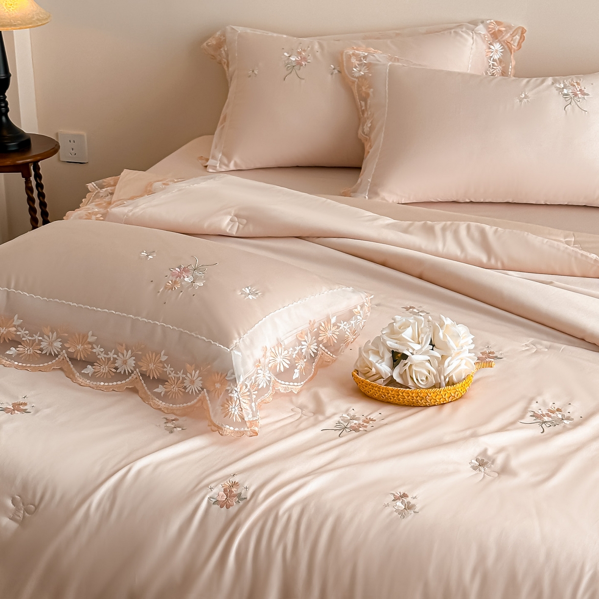 91家纺网 家纺一手货源 找家纺 爱家（原缔乐家纺） 2026新款天丝夏被四件套-轻梦 轻梦-公主粉