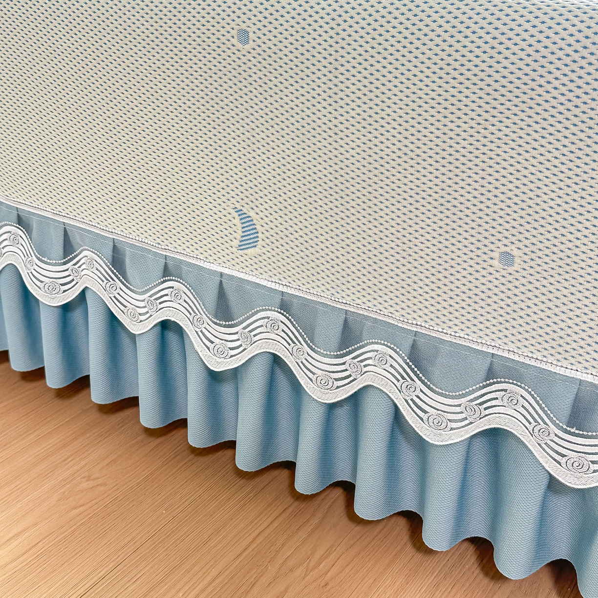 91家纺网 家纺一手货源 找家纺 手艺人家纺 2026可定制炕盖榻榻米床盖大炕床单通用豆豆冰丝凉席榻榻米东北土炕（含买家秀） 清爽福狗蓝