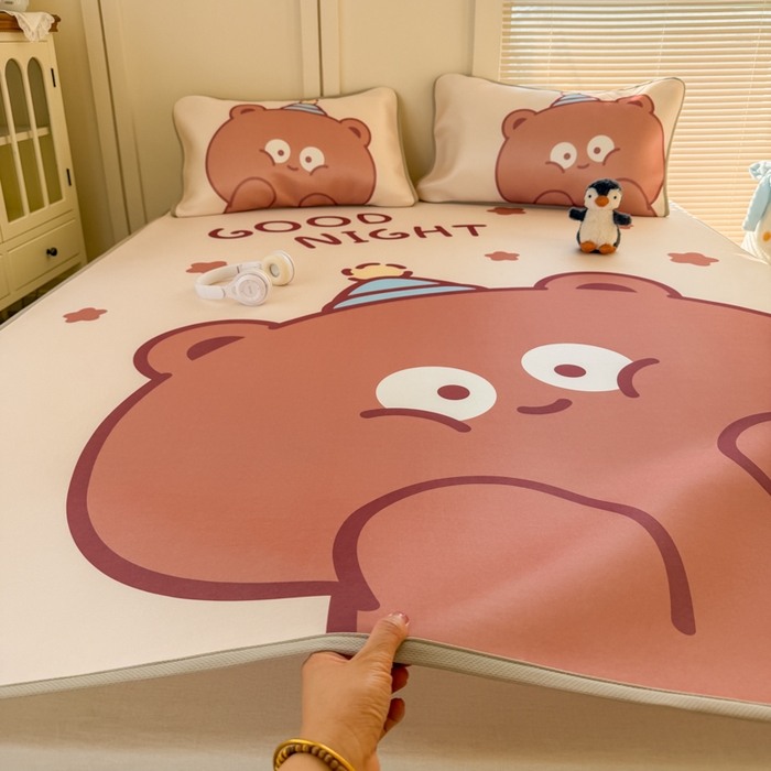 91家纺网 家纺一手货源 找家纺 （总）潮邦创意家居 2026新款A类小冰皮软席油光冰丝席-巴波布布系列【含A类检测报告】