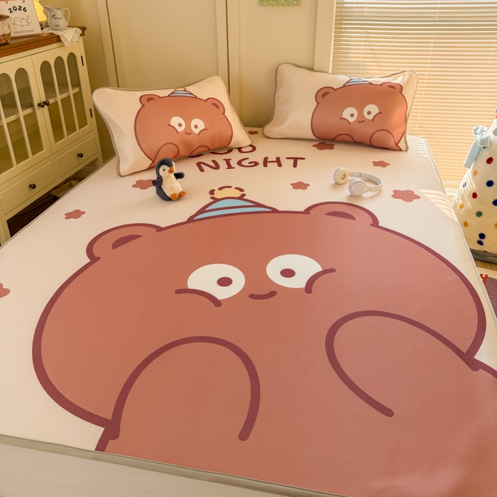 91家纺网 家纺一手货源 找家纺 （总）潮邦创意家居 2026新款A类小冰皮软席油光冰丝席-巴波布布系列【含A类检测报告】