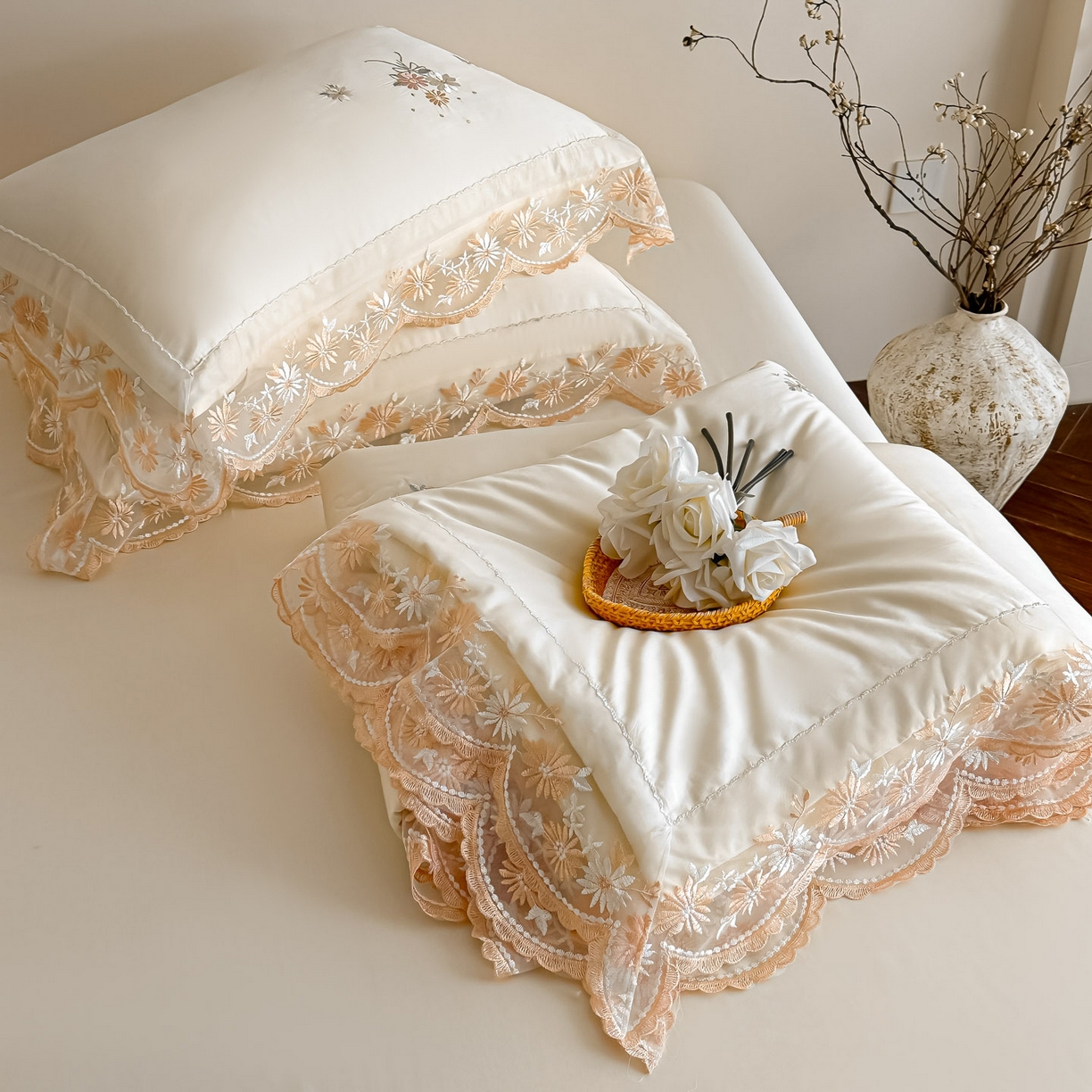 91家纺网 家纺一手货源 找家纺 爱家（原缔乐家纺） 2026新款天丝夏被四件套-轻梦 轻梦-奶昔白