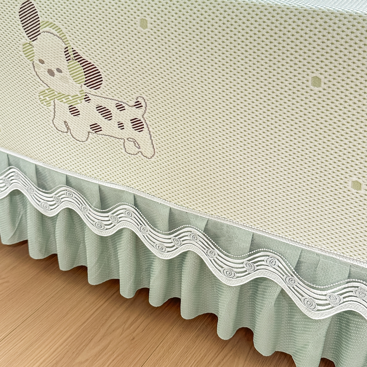 91家纺网 家纺一手货源 找家纺 手艺人家纺 2026可定制炕盖榻榻米床盖大炕床单通用豆豆冰丝凉席榻榻米东北土炕（含买家秀） 清爽福狗绿