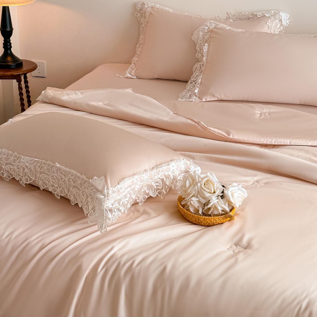 91家纺网 家纺一手货源 找家纺 爱家（原缔乐家纺） 2026新款天丝夏被四件套-轻梦 婉栀-公主粉